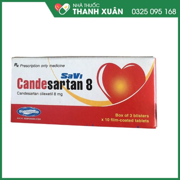 Savi Candesartan 8 điều trị tăng huyết áp